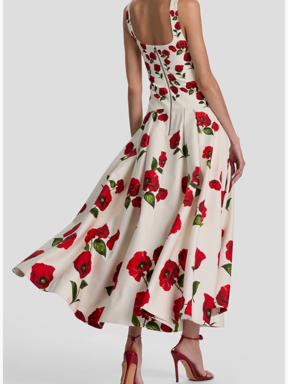 Alice + Olivia Adley Floral Midi Dress In Summer Poppy size 2 NWT - Picture 2 of 16